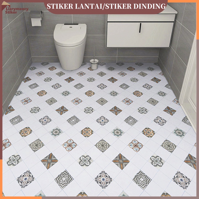 Stiker Lantai Kamar Mandi Wallpaper Tahan Air SelfAdhesive 2m Menebal NonSlip Lantai Stiker Lantai D