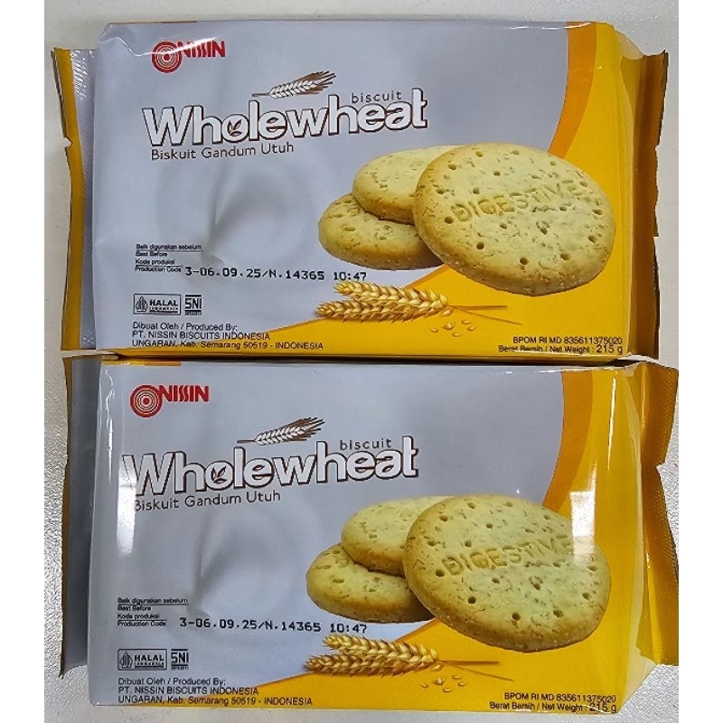 

Nissin Wholewheat 215g - Biskuit Gandum Utuh