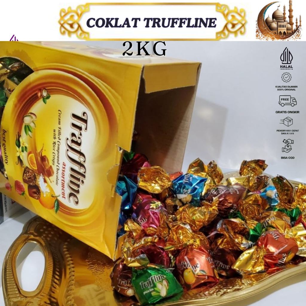 

TRAFFLINE COKLAT TURKI OLEH OLEH HAJI UMROH MIX RASA 1kg/2kg
