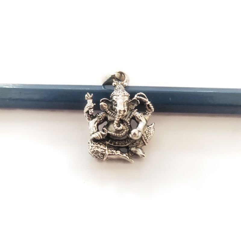 Liontin Pendant Mainan Kalung Motif Ganesha Kecil Perak Silver Bali Asli 925 Pria Wanita Keren