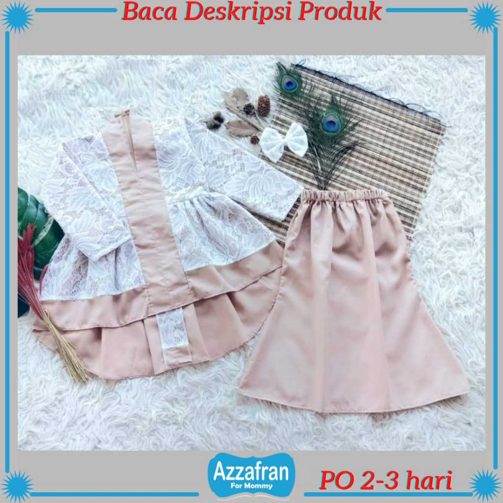 Kebaya Shahida | Baju Adat Brokat Modern Anak Perempuan Jawa Sunda | Kostum Carnaval | Azzafran