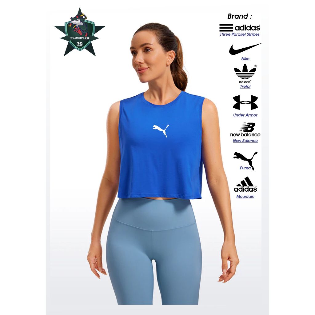 TANK TOP OLAHRAGA WANITA GYM YOGA FITNESS DANCE ZUMBA DRY FIT RED BIRU PUMA KIDSPRING