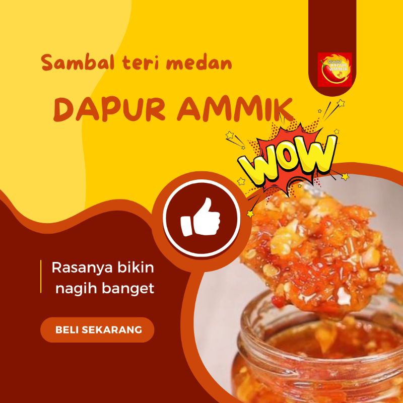 

DAPUR AMMIK - SAMBAL TERI MEDAN 150gr,pedas huhah