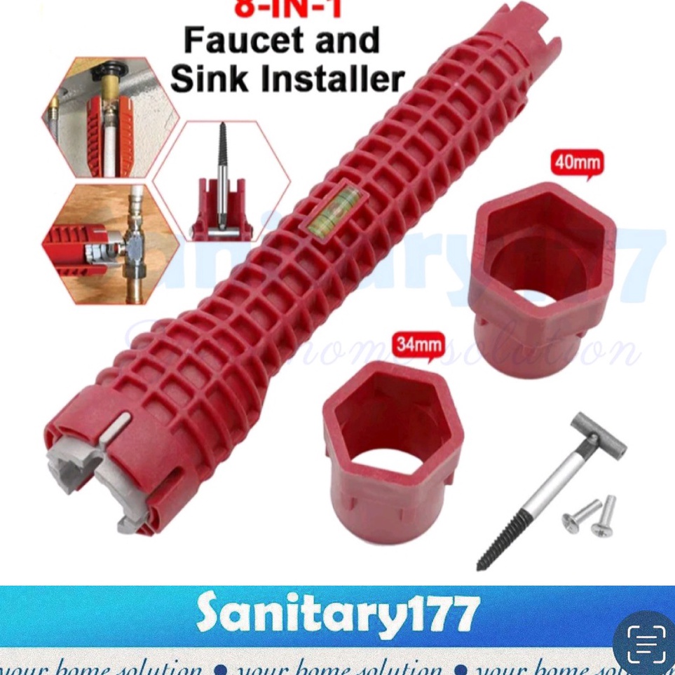 Promo Terunik  Kunci pas 8in1installer tool 8 in 1 kran keran air wastafel cuci piring dapur multi f