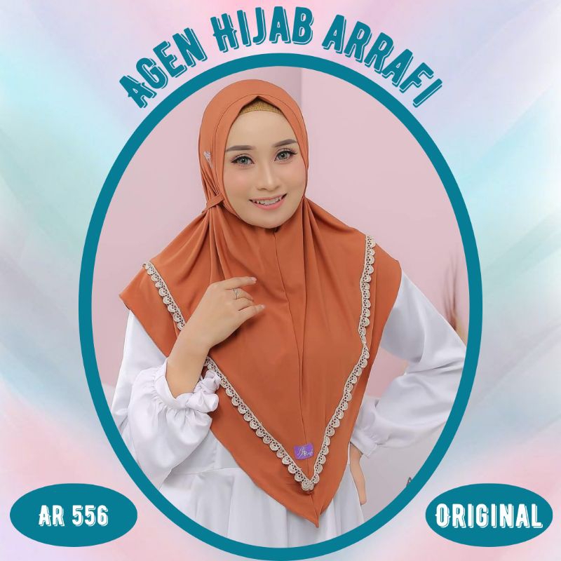 Arrafi AR 556 Jilbab hijab kerudung bergo krudung wanita dewasa jersey instan renda best seller terb