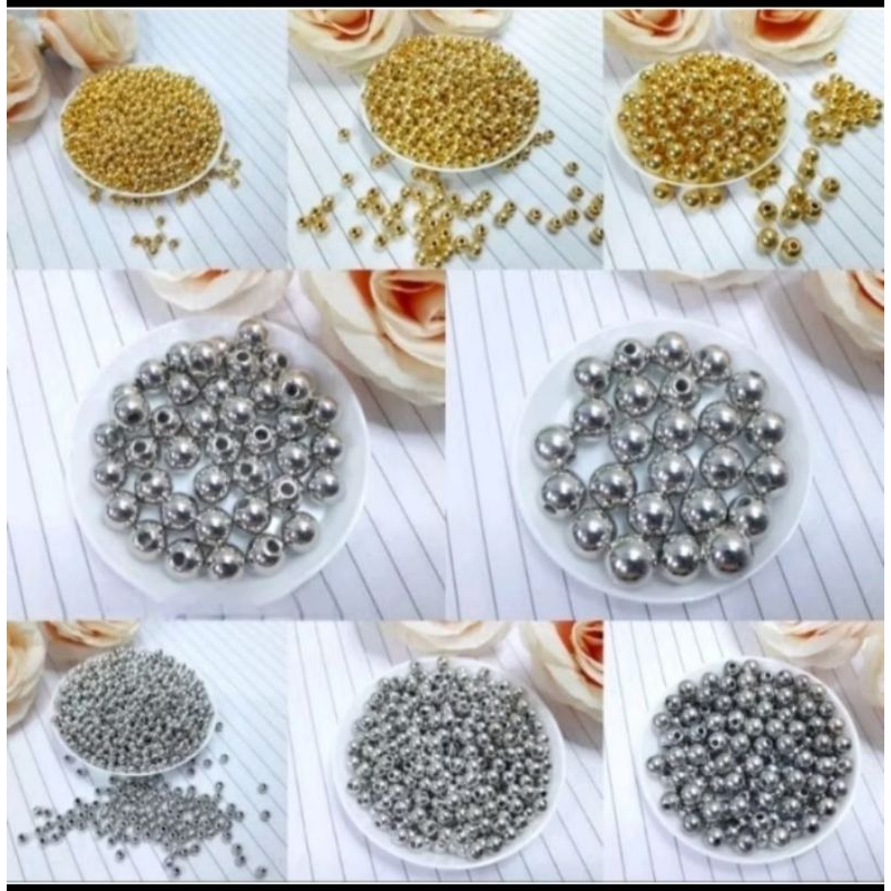 Mutiara Bulat isi 50 pcs | Manik Mote Bola Mrica Mote Jepang Mote Jepang