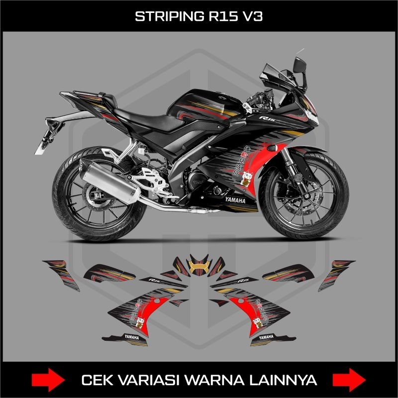 Stiker Striping Motor R15 V3 Variasi 01 / Sticker Decal Yamaha R15 V3 Semifull / stiker list body r1