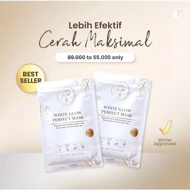 READY! SKINFLAIR WHITE GLOW PERFECT MASK POWDER MASKER WHITENING GLOWING BY SKINFLAIR MASKER TONE UP