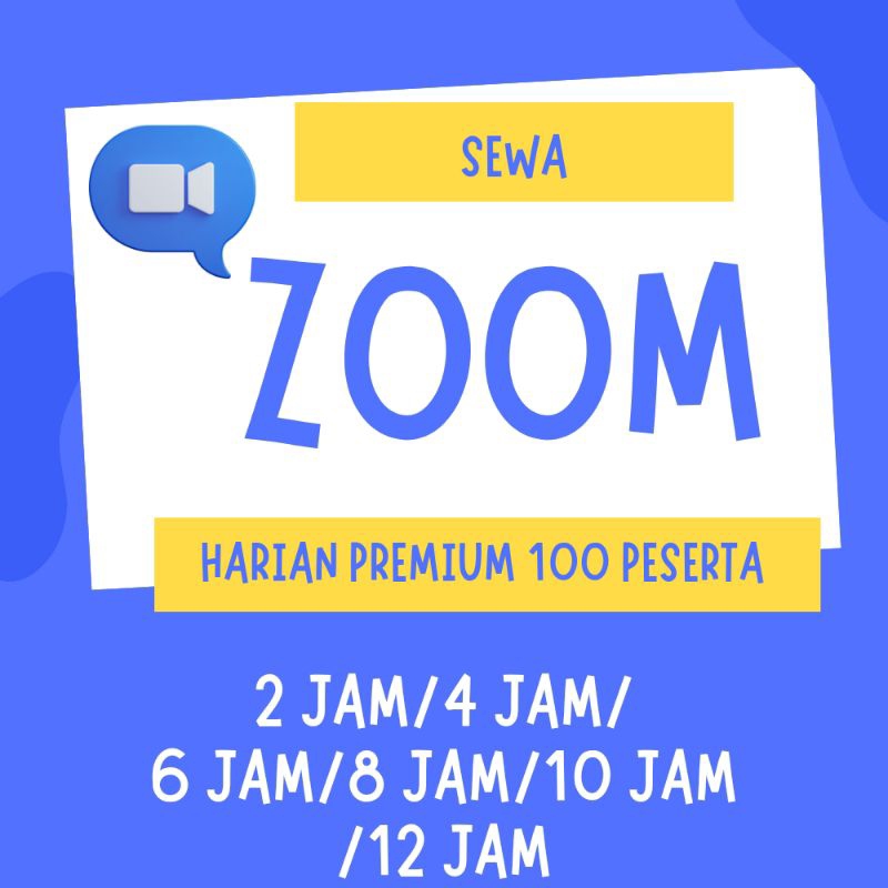 Zoom Meeting Premium perjam 100 peserta BERGARANSI