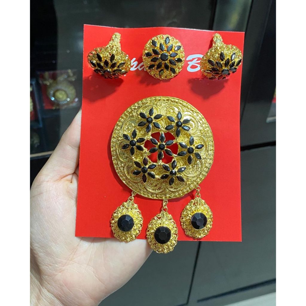 Set Bros Bunga Bulat Alpaka Bali (Subeng atau Cerorot Bali)