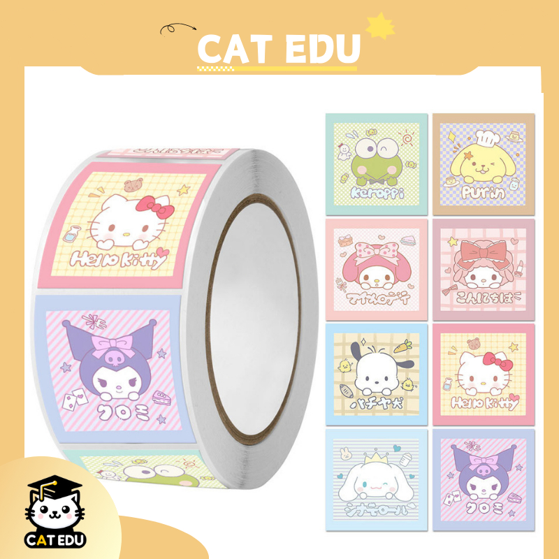 

Kurome Stiker Roll/Label/ Lucu/Isi 500 Lembar/Motif Cartoon/Untuk Tempel di Box Packaging Cat edu