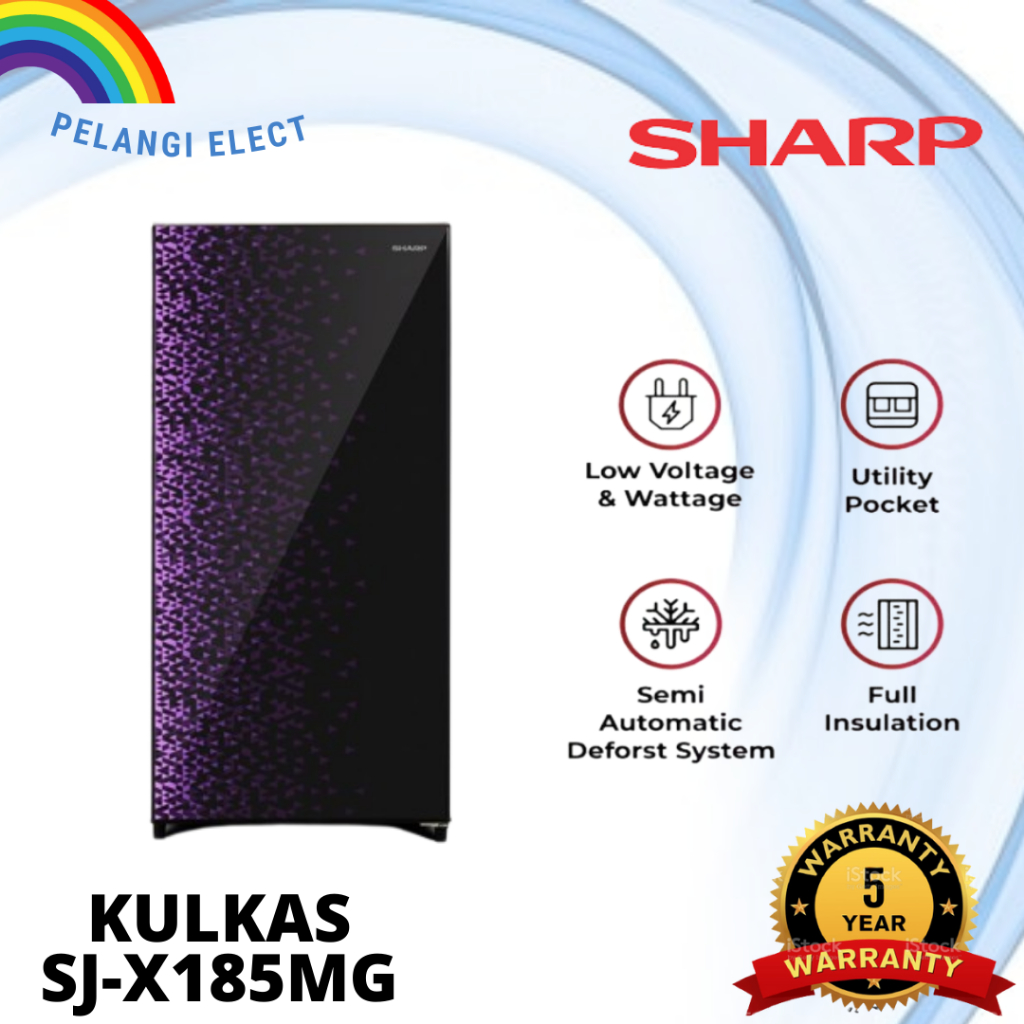 SHARP SJX -185 MG KULKAS 1 PINTU SHARP SJ X 185 MGGB /MGGR SJX185 157L