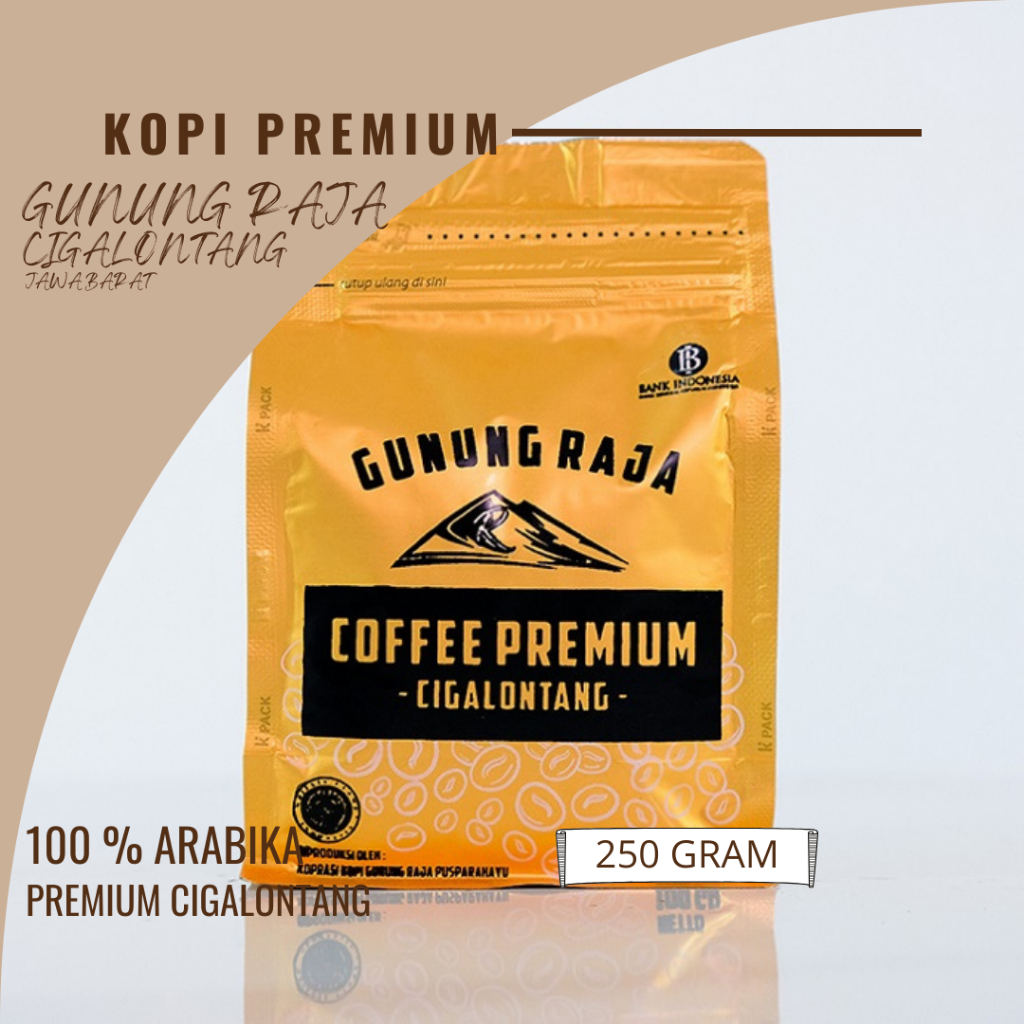 

KOPI ARABIKA MURNI SUPER PREMIUM GUNUNG RAJA CIGALONTANG 250 Gram