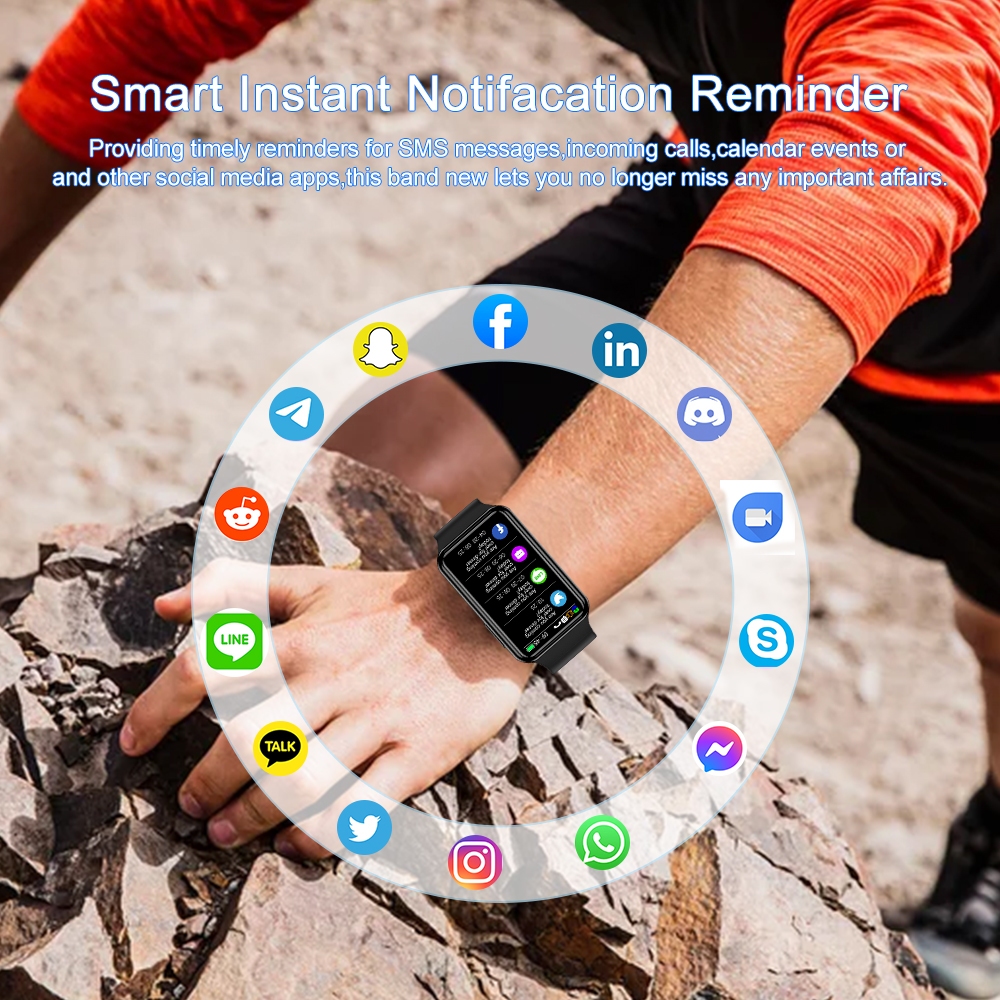 Terbaru Simbojoy Smartband C6Plus Smartwatch Layar Terang 1.47'' Bluetooth Multi-Sport Fitness