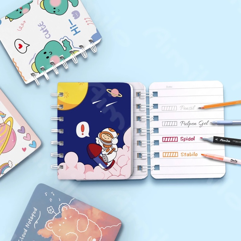 

BUKU TULIS MINI A7 MOTIF KARTUN NOTEBOOKRING A7 MINI CARTOON MINI BOOK NOTEPAD KARAKTER BUKU TULIS RING MEMO KECIL MURAH IMPORT