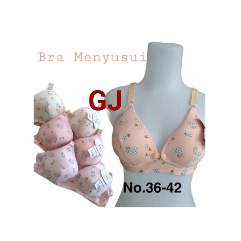 BH BRA QUINI 0322 BH MENYUSUI / NURSING BRA / BRA MENYUSUI TAMPA KAWAT BRA MENYUSUI BUSA, MOTIF BUNG