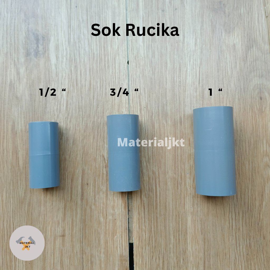 Sok Keni Pipa Lurus Sambungan pralon peralon 1/2 3/4 1 Inch Rucika Peralon Paralon keran