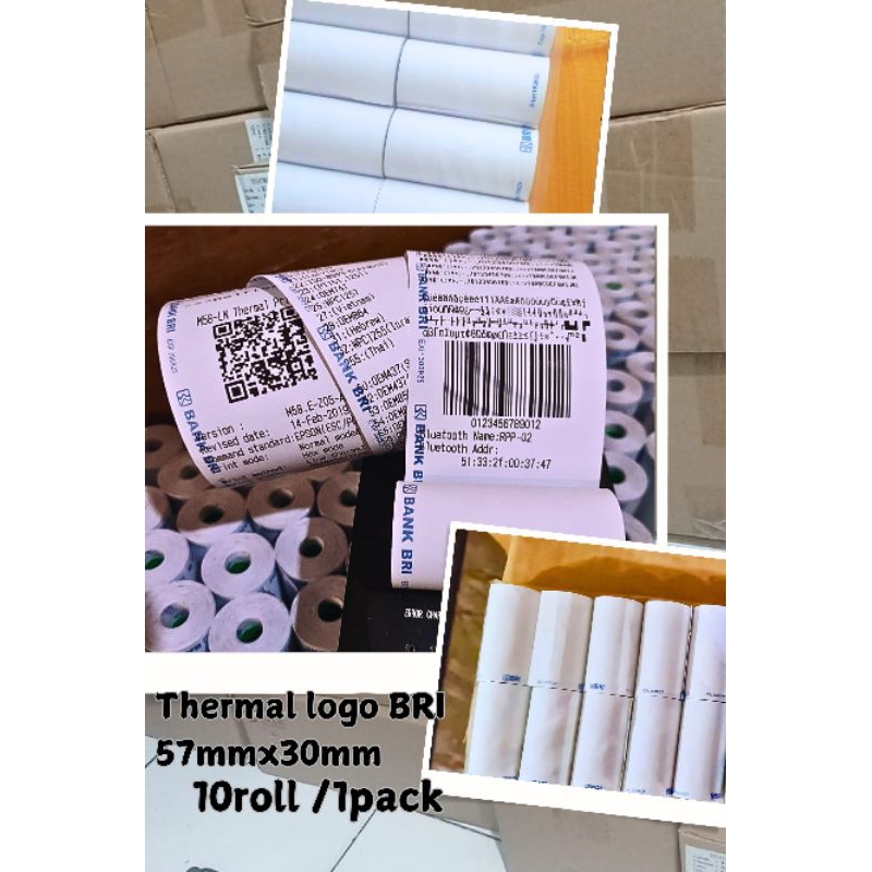 

Kertas Thermal logo BRI Merek Star 57x28mm 1paket 1pack