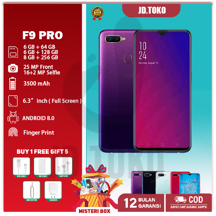 OPPO F9PRO GARANSI 1 TAHUN