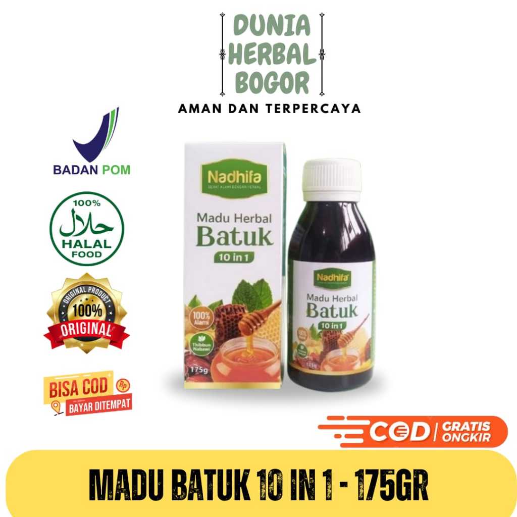 

Madu Flu & Batuk Nadhifa 10 in 1 175GGR / Menyembuhkan Radang Tenggorokan