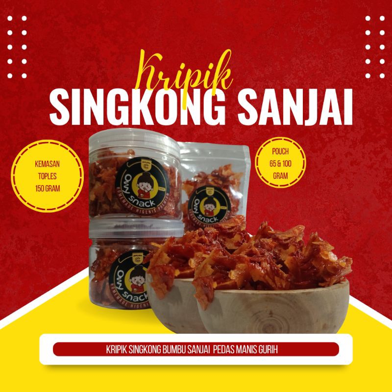 

Kripik Singkong Sanjai Kemasan Toples/Pouch 150gr 100gr 60gr by Cemal Cemil