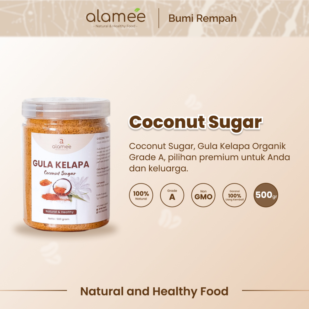 

\ALAMEE Gula Semut Kelapa Organik Asli Bubuk Coconut Sugar Premium Powder Natural Organik Organic