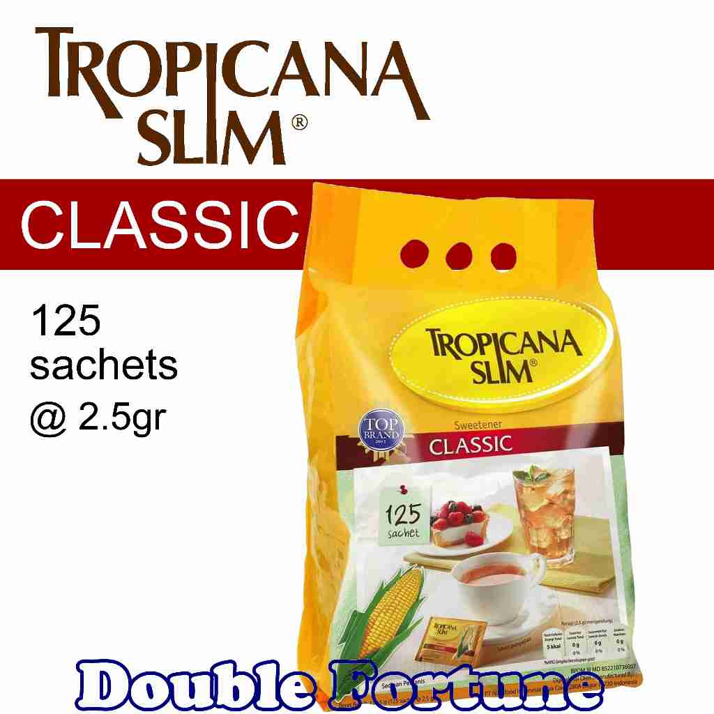 

TROPICANA SLIM SWEETENER CLASSIC 125 Sachet x 2.5gr PEMANIS BUATAN