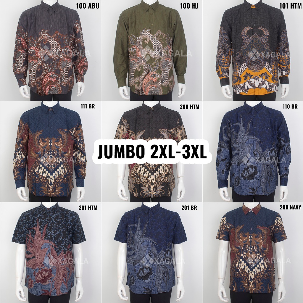 BAJU BATIK PRIA DEWASA LENGAN PANJANG KEMEJA BATIK MODERN FEVER JUMBO BIG SIZE