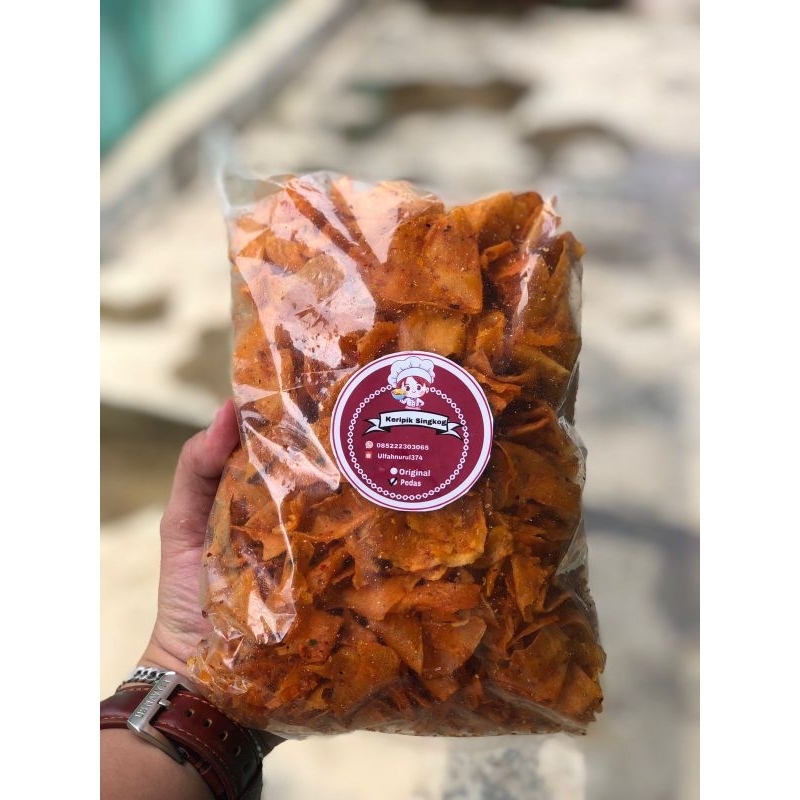 

keripik kriwil pedas/keripik singkong pedas daun jeruk