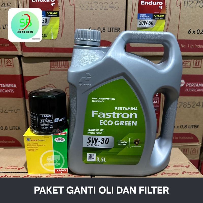 Paket Oli Mesin dan Filter oli Daihatsu Fastron Eco green SAE 5W-30