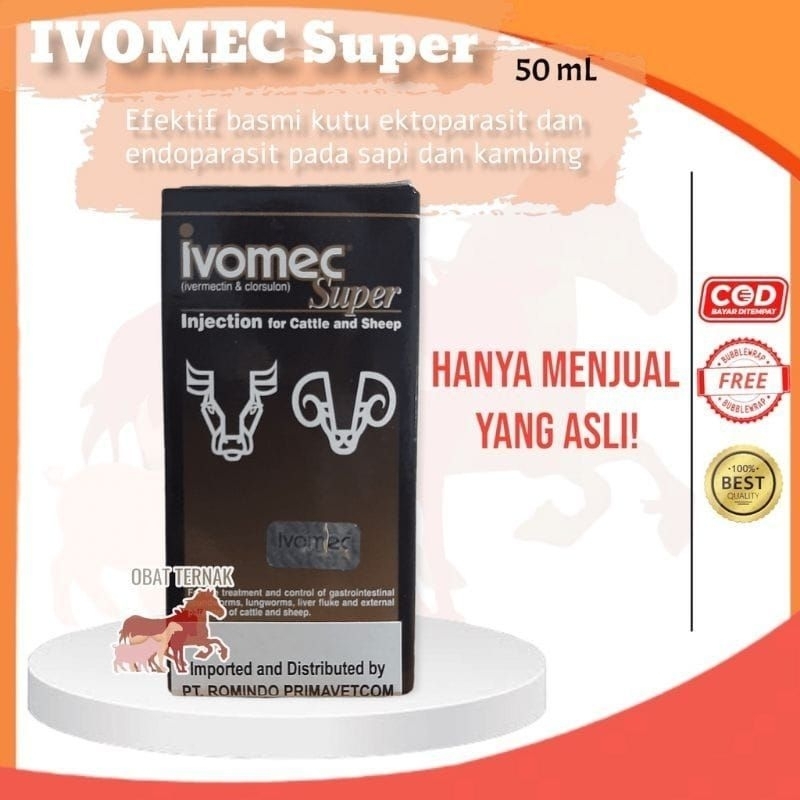Ivomec Super 50ml - Efektif Basmi Kutu Ektoparasit Endoparasit Hewan Asli Original 100%
