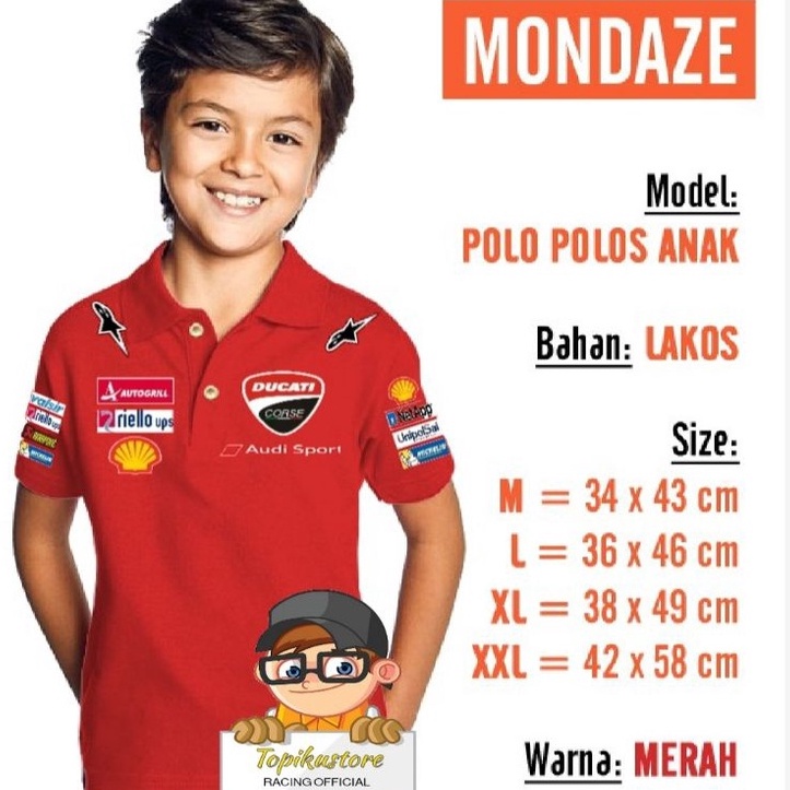 Pusat Garansi  kaos polo Ducati Corse Anak MotoGp