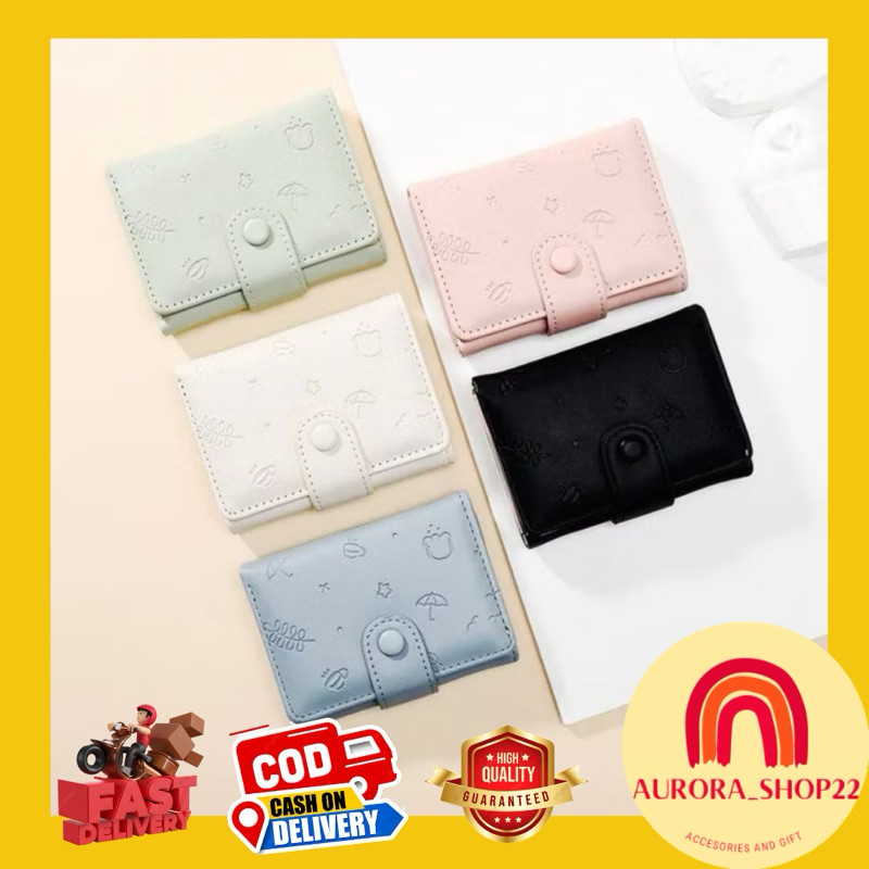 NEW [COD] DOMPET LIPAT MINI WANITA LUCU CUTE ALA KOREA IMPORT MOTIF KAKI WARNA PASTEL DOMPET LIPAT