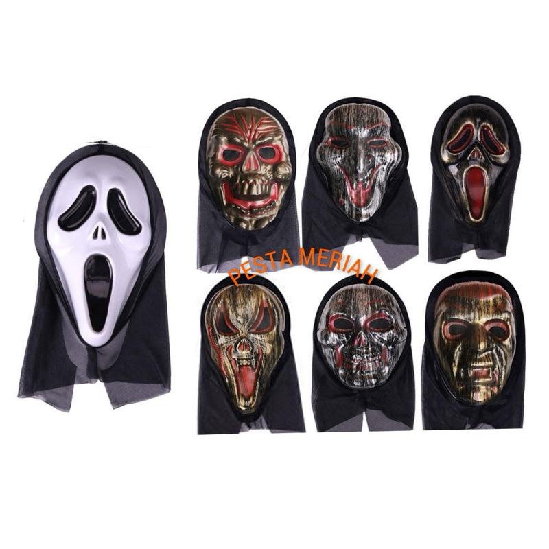 TOPENG HALLOWEEN / HALLOWEEN SCARY MASK / HALLOWEEN PARTY ACCESORIES / HALLOWEEN PROPERTY / KOSTUM H