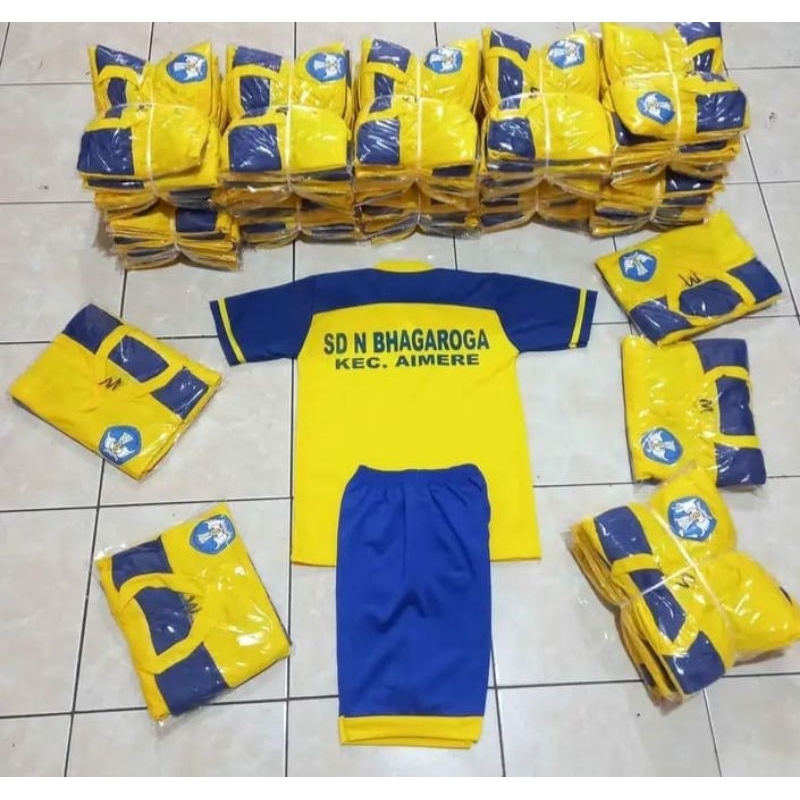 Baju Seragam Olahraga SD, Pakaian Olahraga SD Sablon, baju olahraga SD Murah bahan nyaman