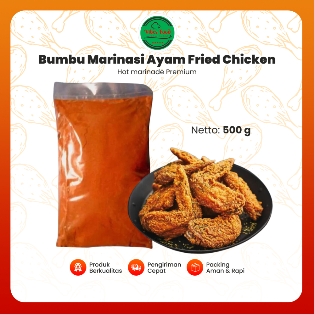 

Bumbu Marinasi Ayam KFC MCD Fried Chicken Hot Marinade Premium 500gr Wangi Renyah