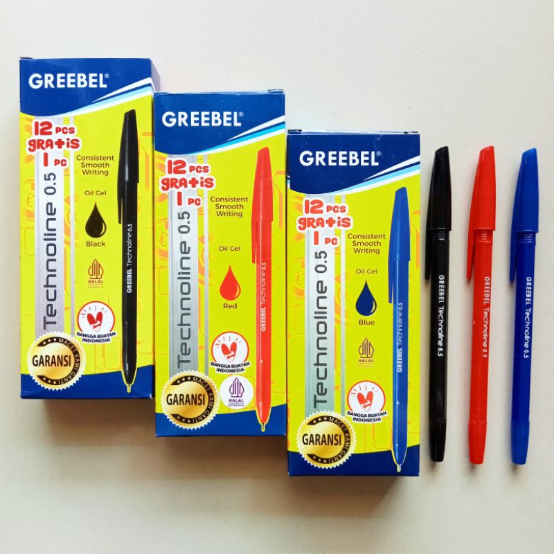 

Pulpen Ballpoint Greebel Technoline 0.5 ( 12 Pcs ) [ Original ]