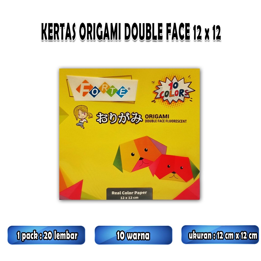 

kertas origami 2 sisi 12 x 12 cm / 1 pack / 20 lembar