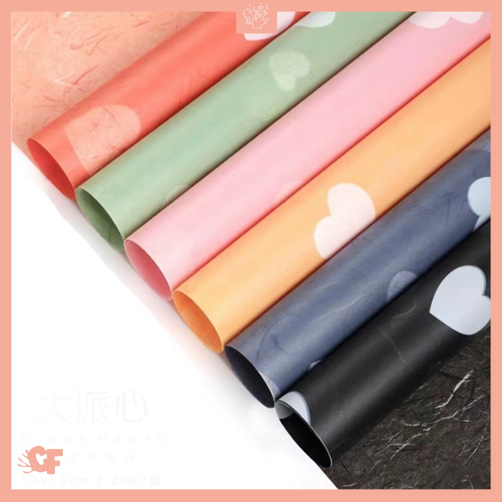 

20 LEMBAR Kertas Buket Bunga Love Buket lower Wrapping Paper Cellophane KB6091