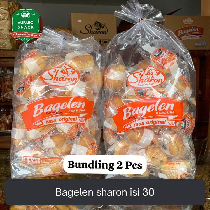 

2 PAK BAGELEN BANDUNG SHARON ROTI KERING ISI 30 PCS AUFARO SNACK RASA ORIGINAL