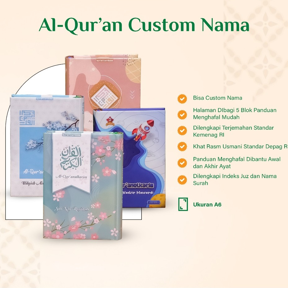 Al Qur'an Custom Quran kecil A6 Quran Anak Quran hafalan BISA TULIS NAMA
