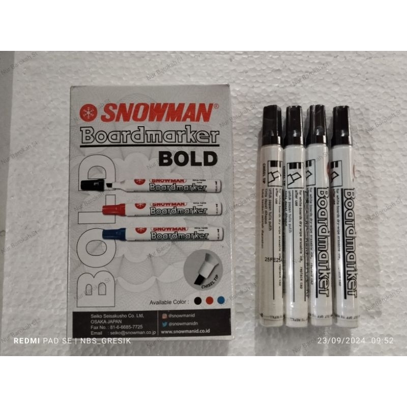 

Spidol Whiteboard Bold / Non Permanen Ujung Miring Hitam, Biru Dan Merah