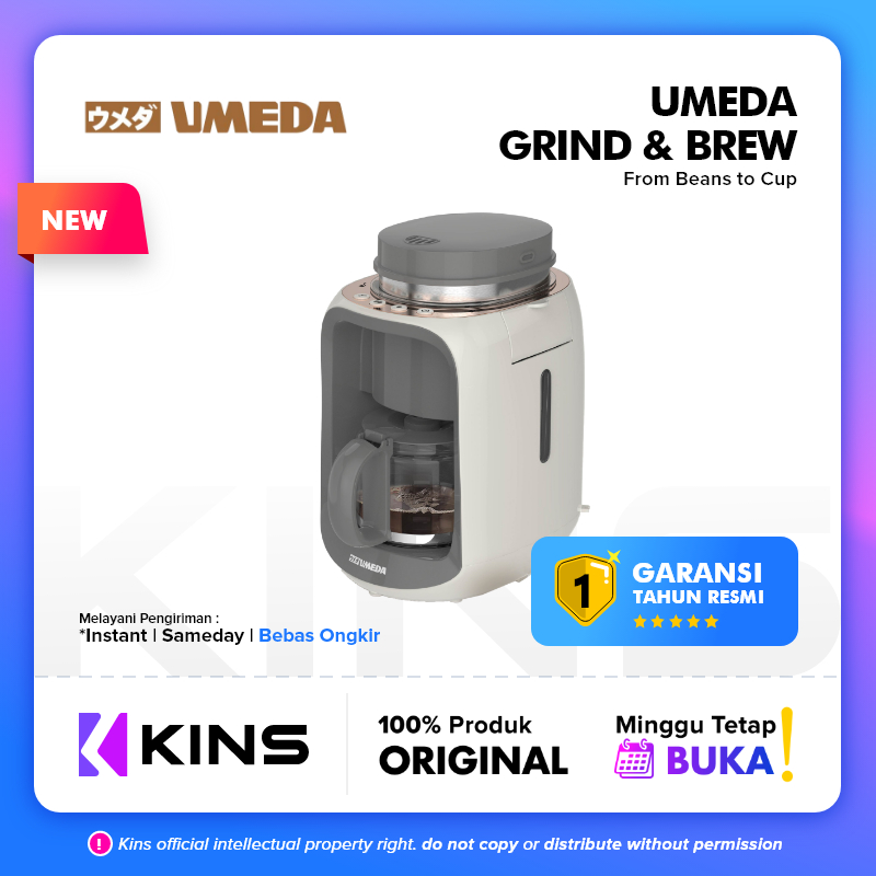 Umeda Grind & Brew Mesin Kopi Otomatis 2in1 / Coffee Grinder / Coffee Maker / Drip Coffee