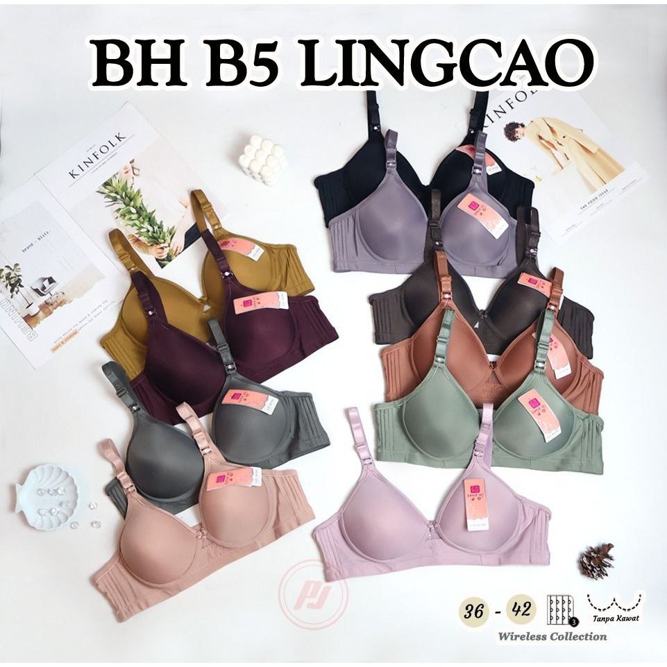 BH Bra Lingcao B5 Original Kait 3 Tanpa Kawat