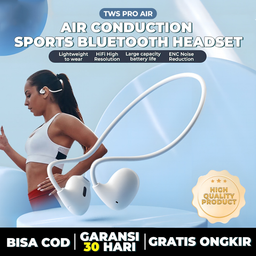 MOCHO COD Headset Bluetooth V5.3 Pro Air Sport Earphone Wireless Air Bone Conduction headphone HiFi