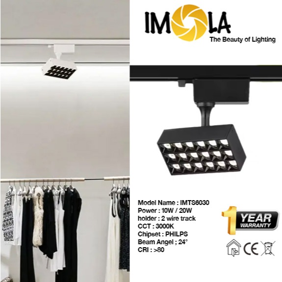 Imola IMTS6030 Lampu Track Kotak / Square Track Lamp 10W / 20W