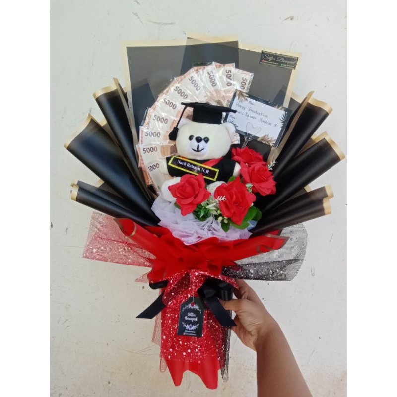 BUKET WISUDA / BUKET BONEKA WISUDA DAN UANG / BUKET GRADUATION / BUKET MURAH
