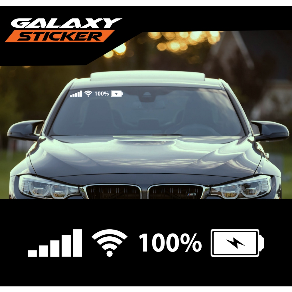 cutting sticker viral tampilan baterai wifi sinyal .stiker variasi motor mobil sinyal hp wifi batera