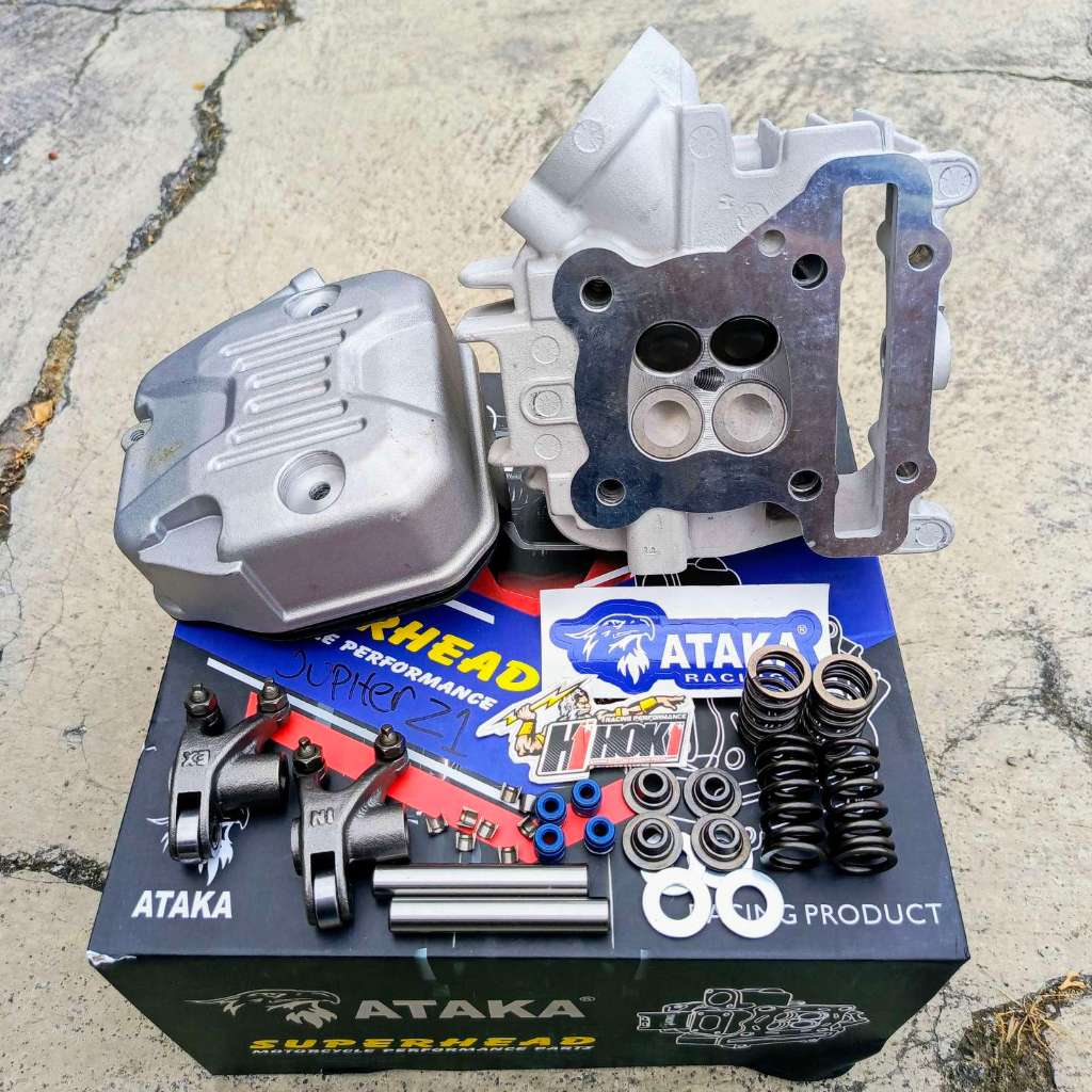 ATAKA RACING SILINDER CYLINDER HEAD KOP 4 KLEP JUPITER Z1 ROBOT 19 22 PORTING CNC