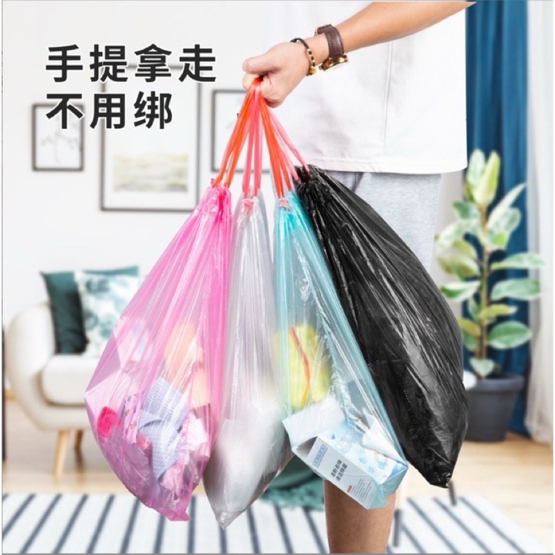 agen grosir kantong sampah kantong plastik sampah roll dengan tali serut